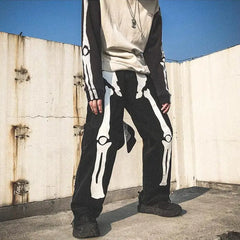 Y2k skeleton denim pants - Y2k Empire