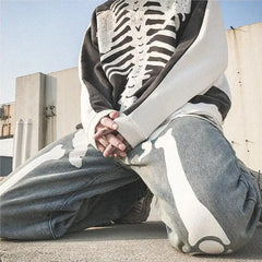 Y2k skeleton denim pants - Y2k Empire