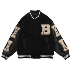 Y2k skeleton varsity jacket - Y2k Empire