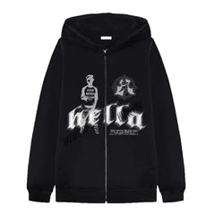 Y2k skeleton zip hoodie for women - Y2k Empire