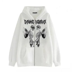 Y2k skeleton zip hoodie for women - Y2k Empire