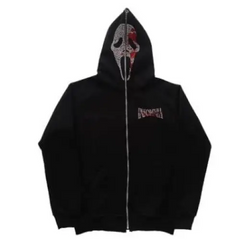 Y2k skull rhinestone hoodie - Y2k Empire