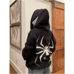 Y2k spider zip hoodie - Y2k Empire