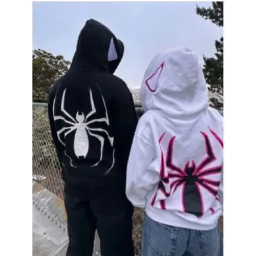 Y2k spider zip hoodie - Y2k Empire