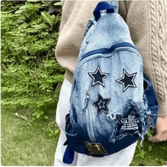 Y2k stars denim backpack - Y2k Empire