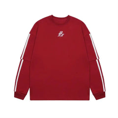 Y2k streetwear banded sleeves sweatshirt - Y2k Empire