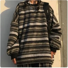 Y2k striped oversized sweater - Y2k Empire