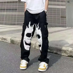 Y2k vintage black streetwear pants for men - Y2k Empire