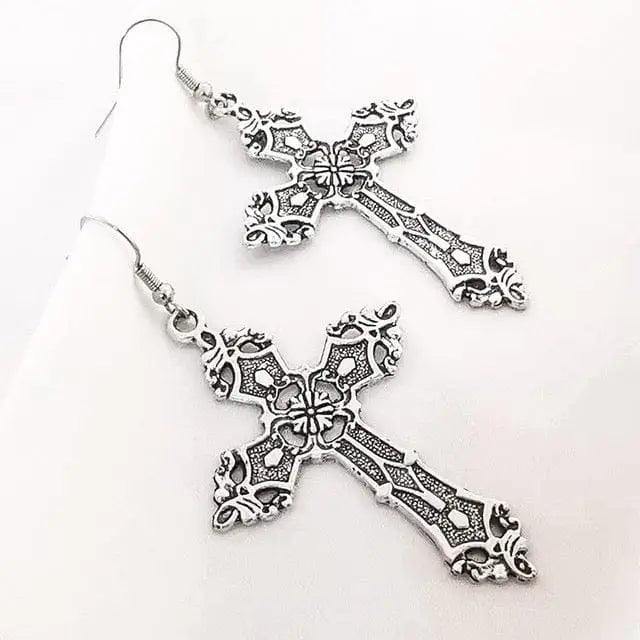 Y2k vintage cross dangle earrings - Y2k Empire