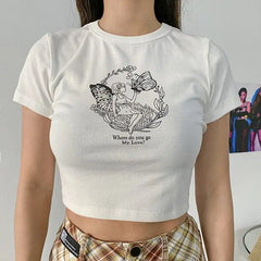 Y2k white crop top: perfect vintage choice - Y2k Empire