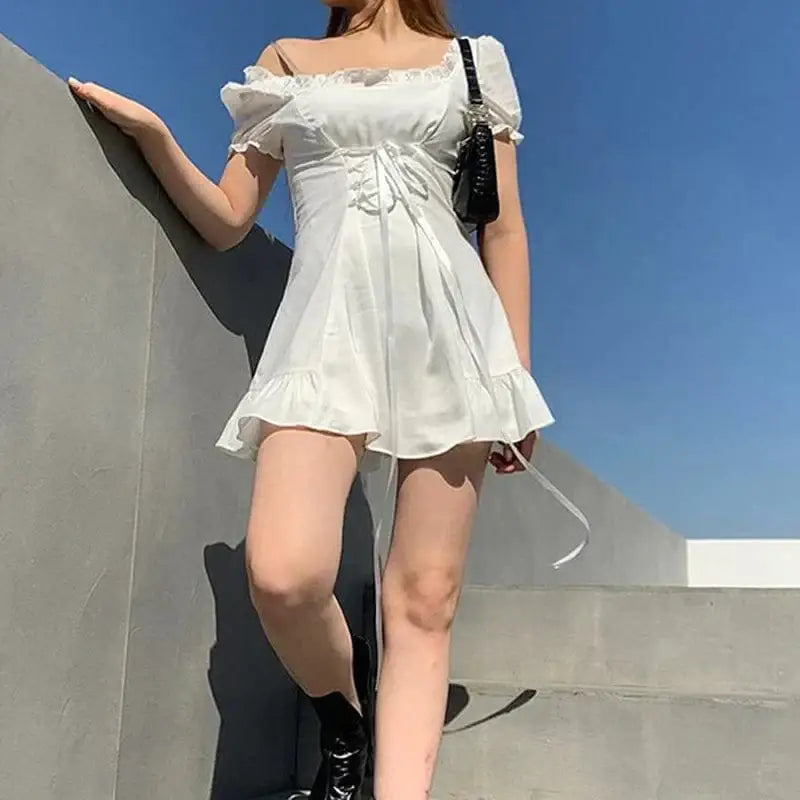 Y2k white dress for vintage style lovers - Y2k Empire