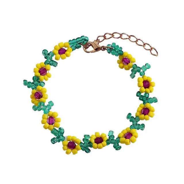 Yellow sunflower seed bead jewelry - Y2k Empire