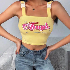 Yellow y2k angel top - sizes 72-94cm • crop style - Y2k Empire