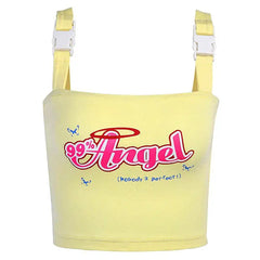 Yellow y2k angel top - sizes 72-94cm • crop style - Y2k Empire